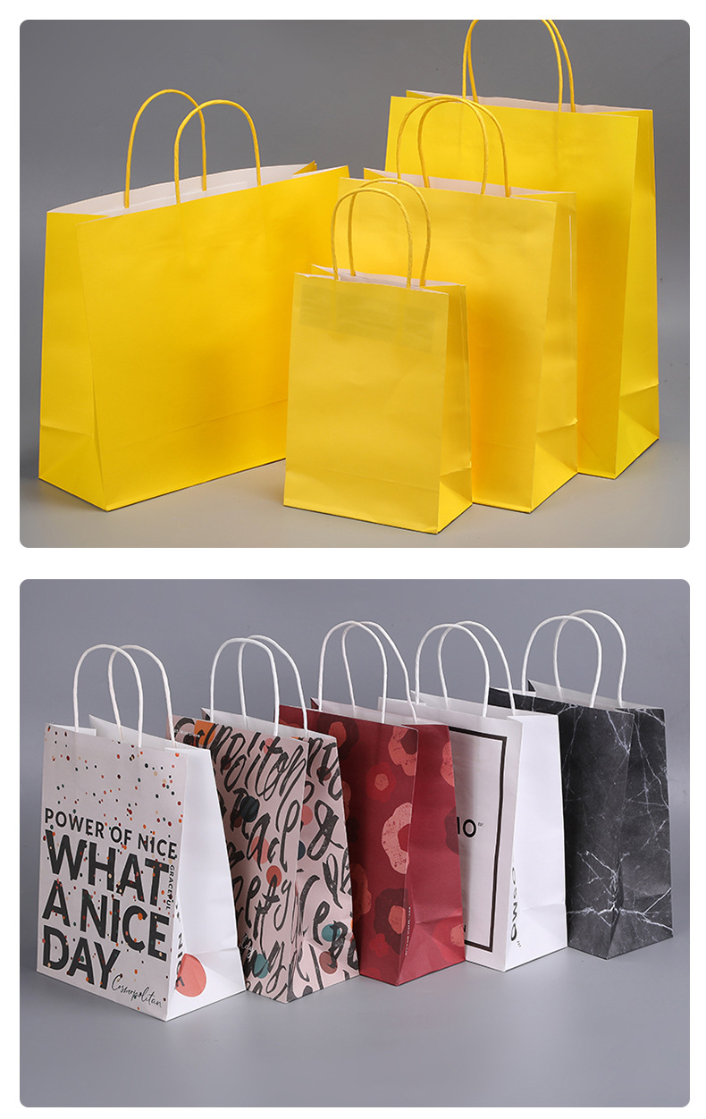 Handmade Paper Type Kraft Paper Custom Printed Craft Gift Shopping Bag With Logo