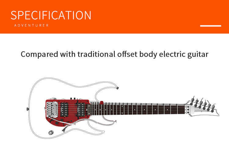Unique Design Patented Grand Headless Electric Guitar Double Hummbucker Built-in Guitar Effect Ebony Fingerboard and bag