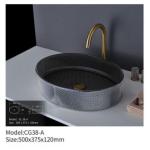 Modern Crystal Clear Glass Bathroom Vanity Round Italy for Hotel
