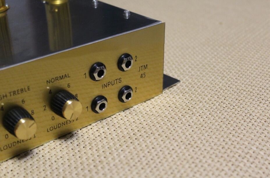 Custom Grand JTM45 Handmade Amp Head 50W in Black with Imported Gold Stripe AAAAA Grade Cabinet