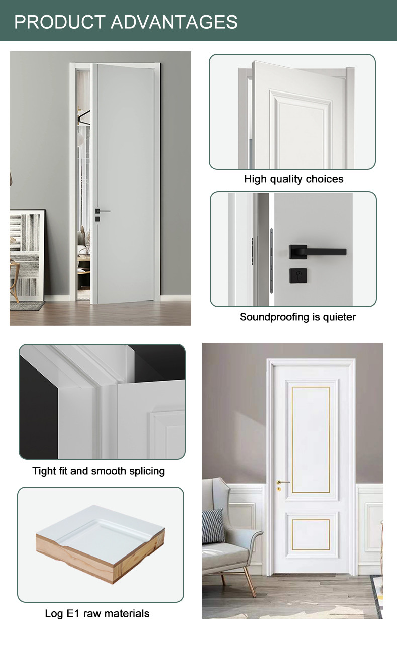 Solid Front WPC Fire Rated Interior Wood Doors Anti Termites Apartment Use