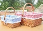 2016 wicker handle basket wicker food basket bread basket liner
