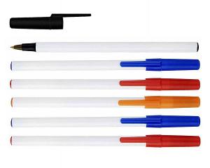 Quality white barrel simple stick ball pen, BIC stick pen, BIC style cheap pen, long writing wholesale
