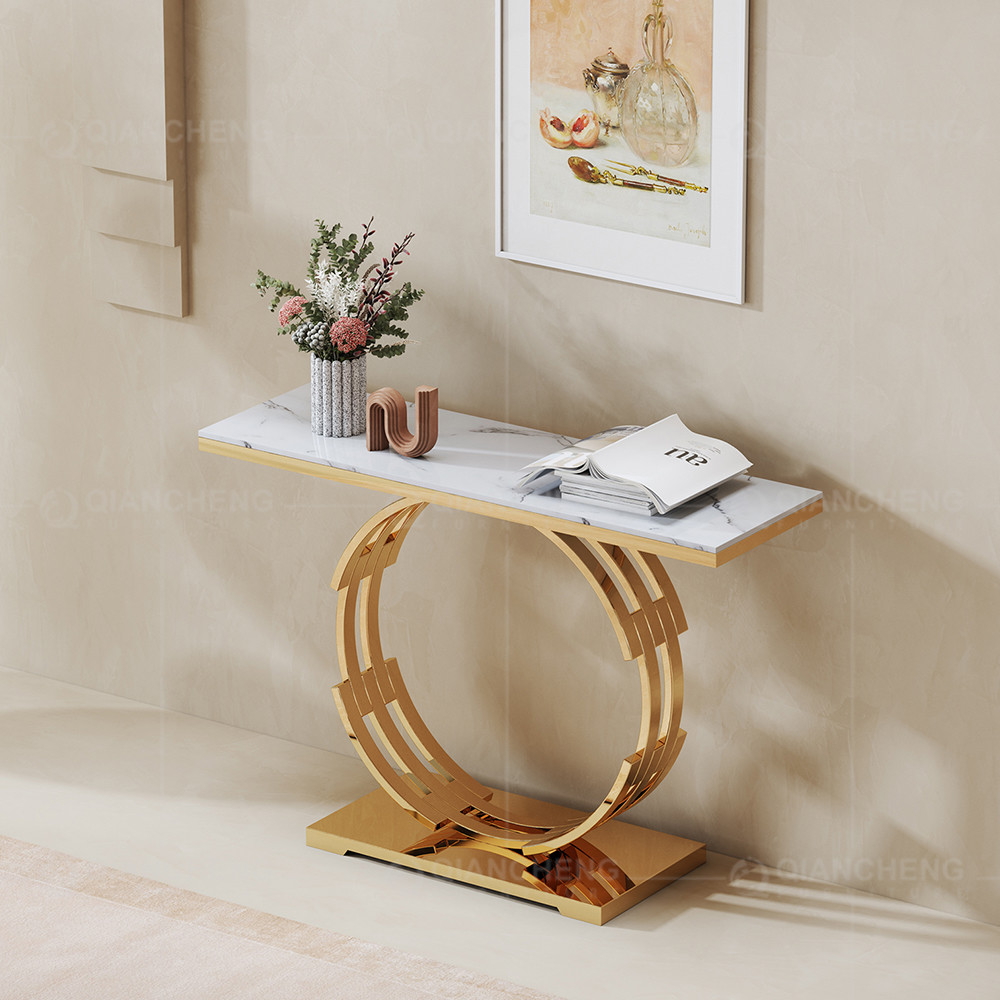 Metal 201 SS Console Table Living Room In Gold Hallway Furniture