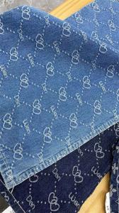 Quality 12oz Cotton Blue Patterned Stretch Denim Fabric For Pants Jeans 71inch wholesale
