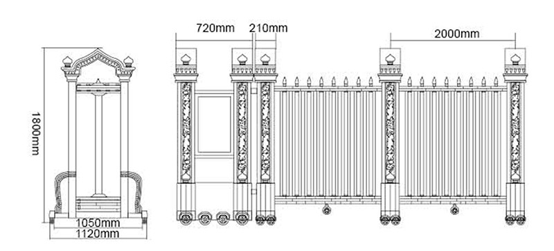Electric Stainless Steel Automatic Retractable Door Folding Gate