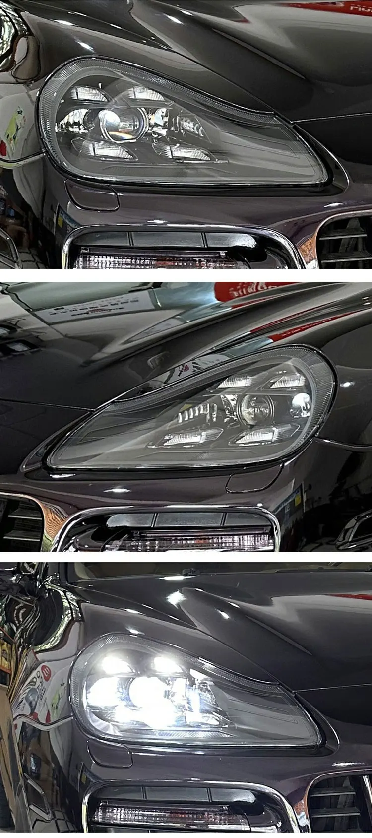 957 Headlights For Porsche Cayenne 08-10 Upgraded 21 Matrix Style LED Front Lights Plug And Play Car Accessory