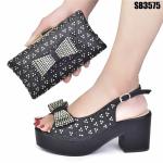 Supoo SB3575 Nigerian High Heel Shoes and Matching Bags for African Wedding