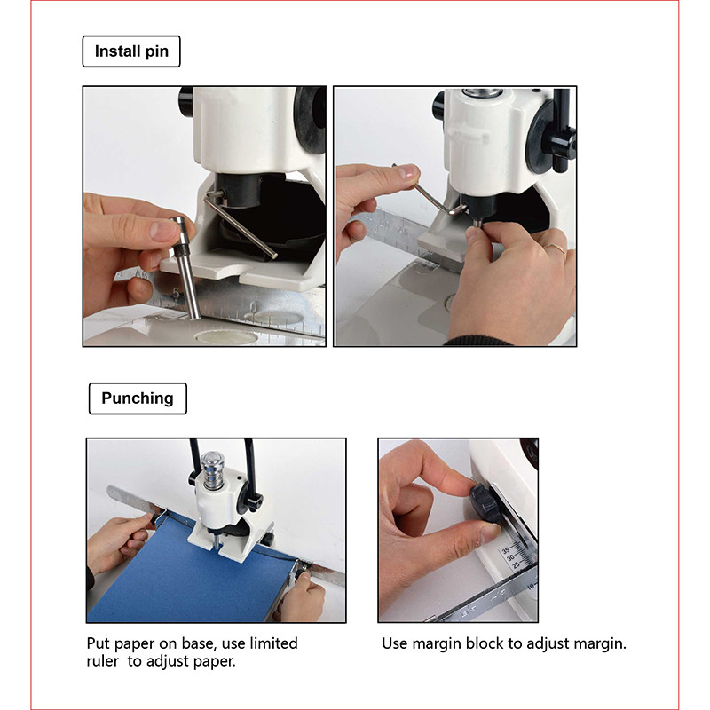 300 Sheets 4mm Single Hole Paper Punching Machine For Spiral Binding