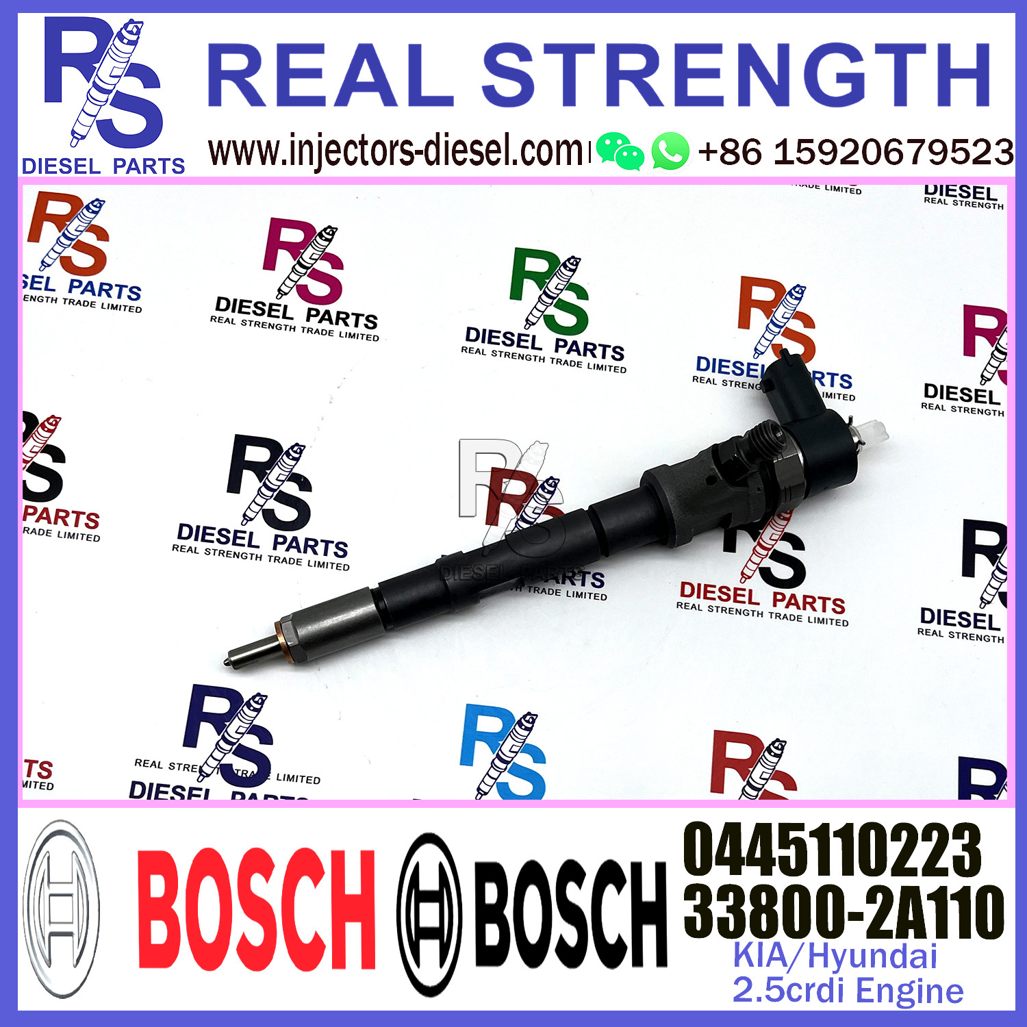 Diesel Fuel Common Rail Injector 0445110223 33800-2A100 33800-2A110 For KIA/HYUNDAI 1.5CRDi Engine