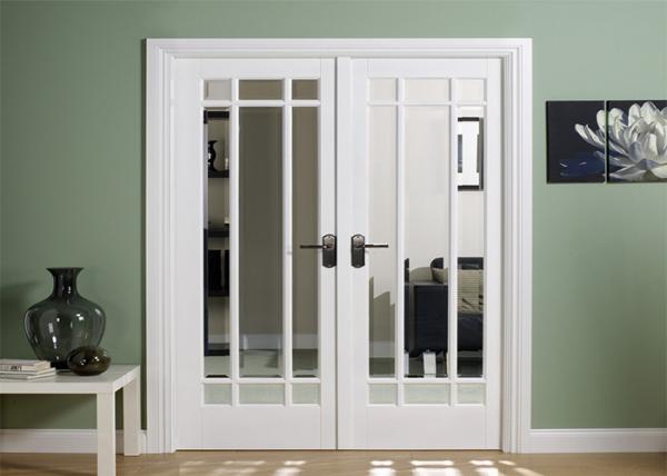Luxury Interior PVC Coated MDF Wood Composite Door For Rooms