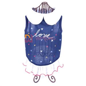 Quality Digital Print Embroider Pet Dress Love Poly Jersey Custom Summer Heart Woven Collar Dog Dressing Gown wholesale