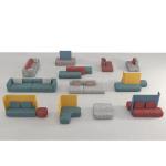Luxury Hotel Lobby Furniture Combination Fabric Velvet Sectional Sofa