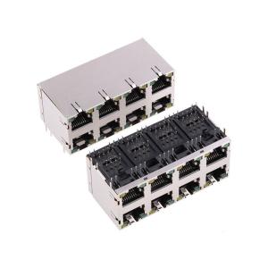 Quality 8P8C Female 2X4 8 Port RJ45 Jack Connector With LED Light wholesale
