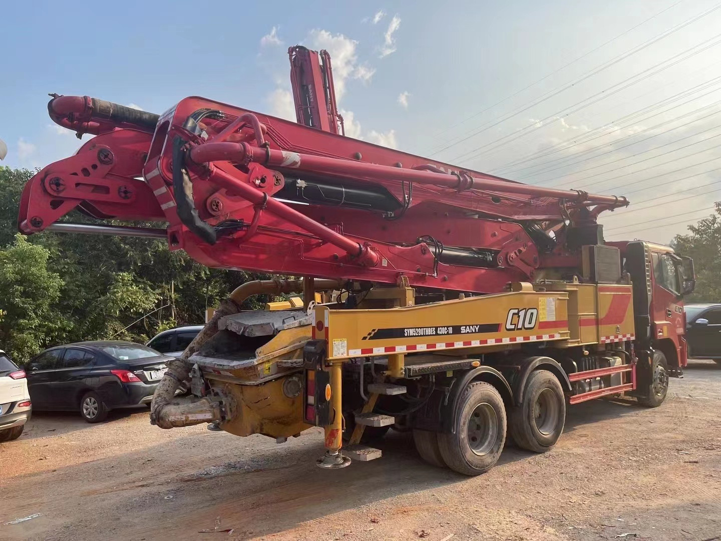 SANY SYM5290THBES 430C-10 Used Truck Mounted Concrete Boom Pump Truck 43Meters