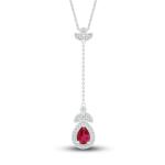 Amethyst Slide Necklace，Amethyst Slide Necklace (14k White Gold, 19x19mm