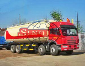 Quality FAW 8x4 Dry Powder Bulk Cement Truck Low-Roof / High-Roof Cabin Type wholesale