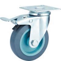 Quality Swivel Grey TPR caster with total brake , 2&quot;-5&quot; light medium duty themopplastic rubber Castor Moving wheel wholesale