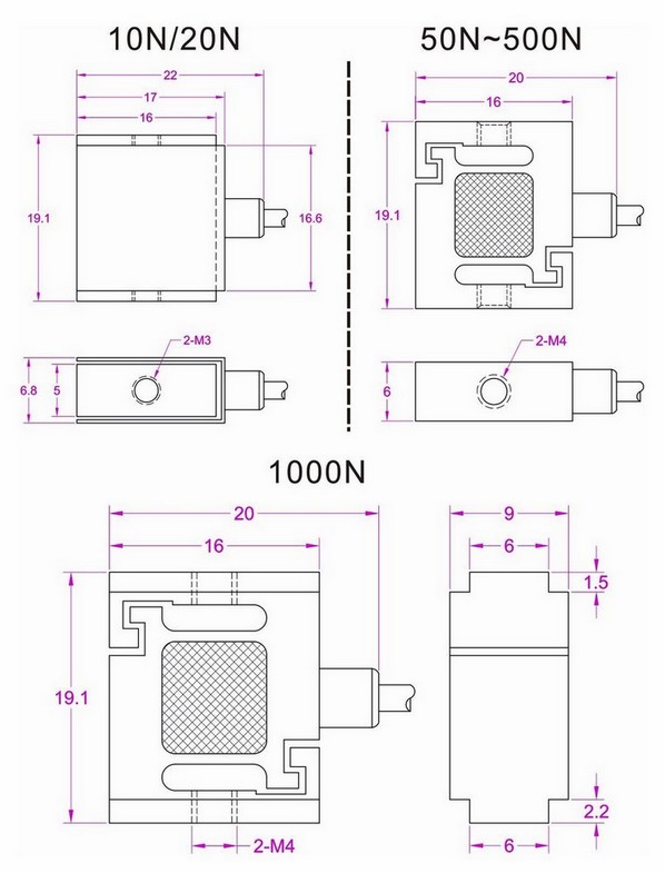 miniature tension and compression load cell 100 lb