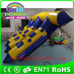 Quality QinDa Inflatable Flying Fish Tube Inflatable Flying Towable inflatable banana boat flyfish wholesale