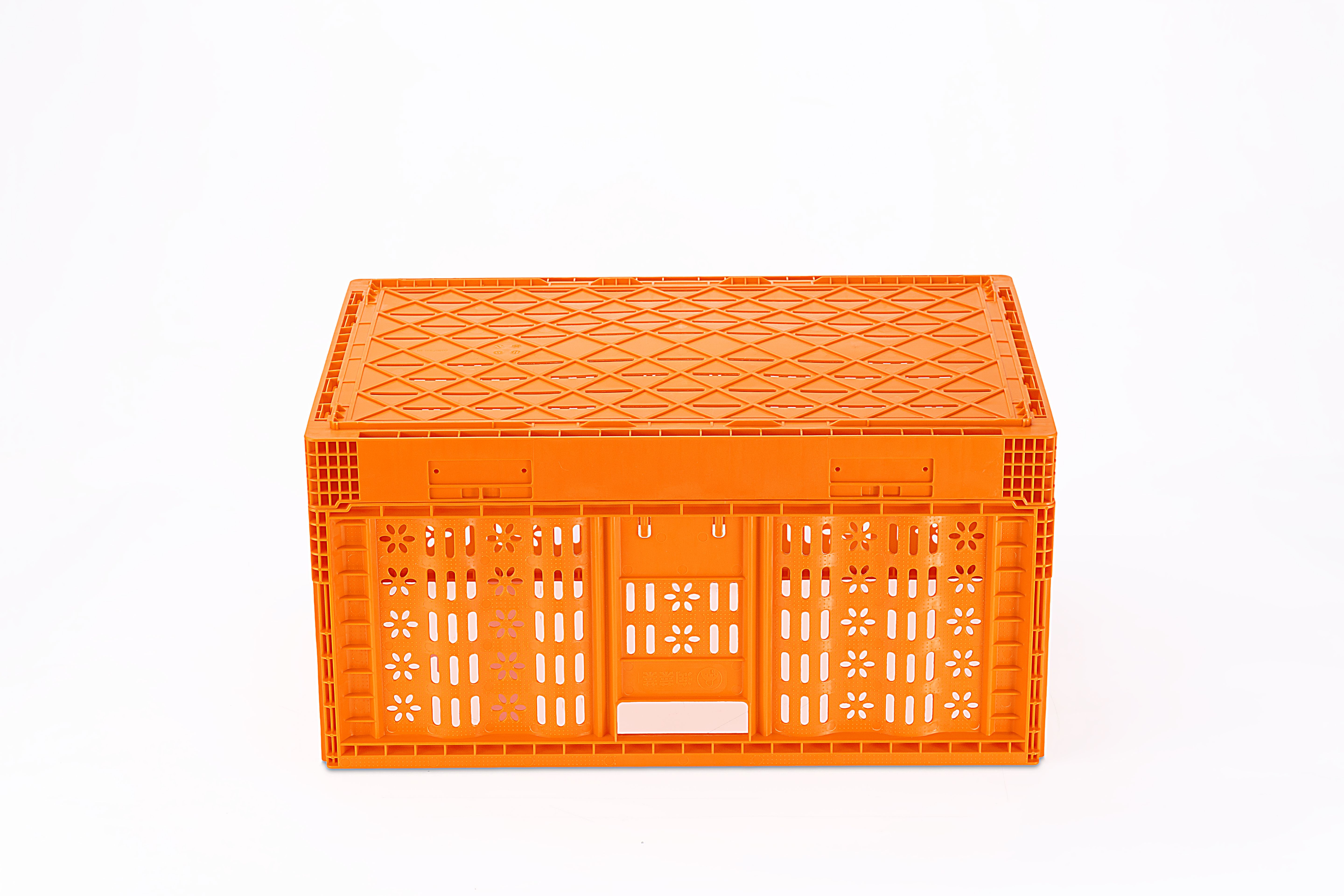 Fresh Vegetable Turnover Basket Folding Plastic Container with Collapsible Mesh Crate