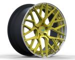 Matt Black Gold Center 5x120 3 Piece Wheels