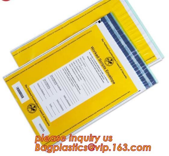 Opaque Tamper Evident Sealing Plastic Bank Money Steb Security Bag / Custom Self Adhesive Plastic Courier Bag, bagease