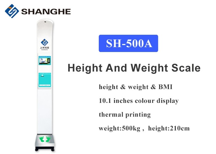 Chemists Shop Touch Screen 10.1'' Ultrasonic Height And Weight Machine