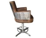 Aluminum Retro Vintage Bar Stools Leather Aviator