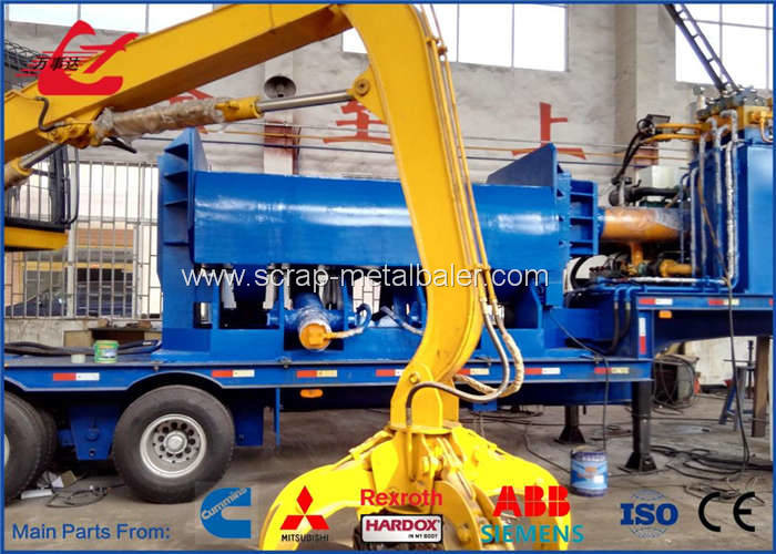 Tailer Mobile Scrap Baler Logger Hydraulic Baling Press Automatic Feeding and Discharding