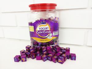 Quality 2.75g Compressed Healthy Hard Candy / Yogurt Cubes In Jars OEM Available wholesale