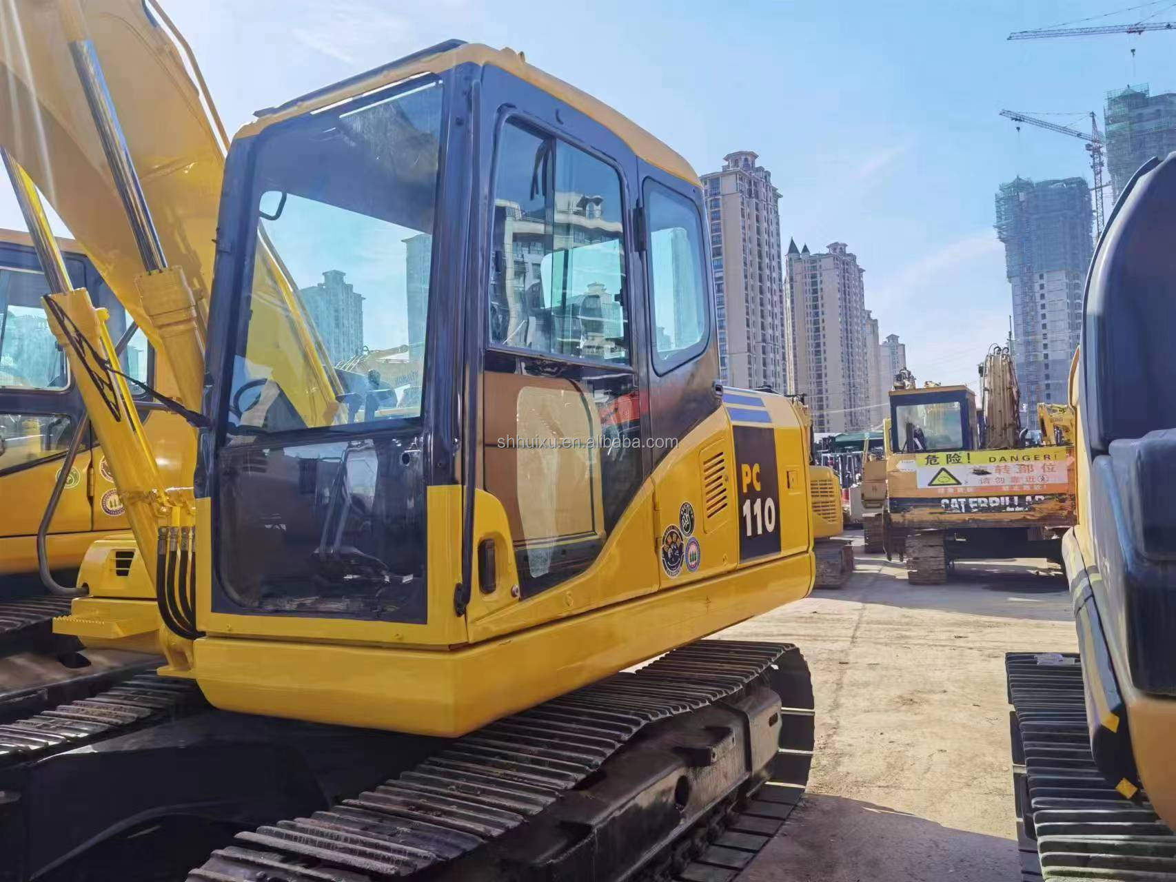 Hand used earth digger Komatsu PC110 used machinery hand used post hole diggers second hand diggers for sale
