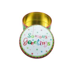 China Personalized Tin Box Vintage Cake Tins Food Grade Cookie Gift Tins Round Favor Tins on sale