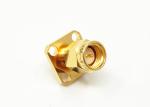 Female 18GHz Brass 4 Holes Flange Mount SMA Straight RF Connector