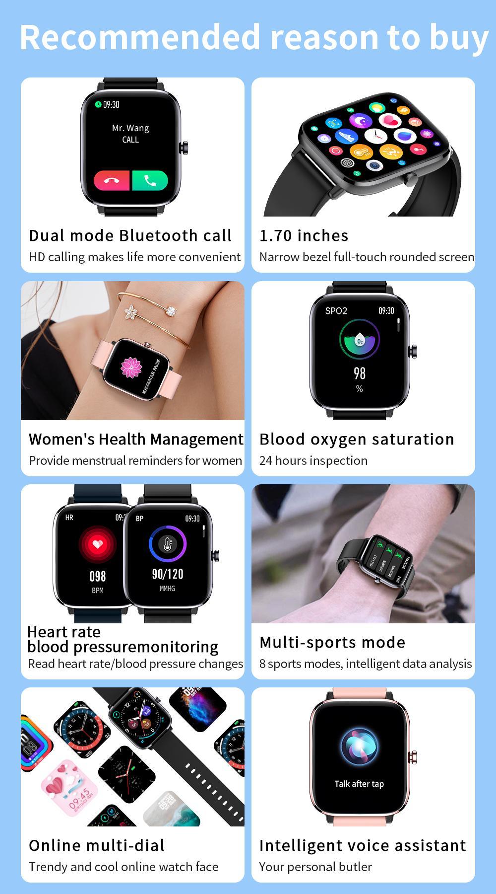 New Private Latest Model Wearable Devices Trend Phone Call Sport Watch Woman Smart Waterproof T45z Smart Watch