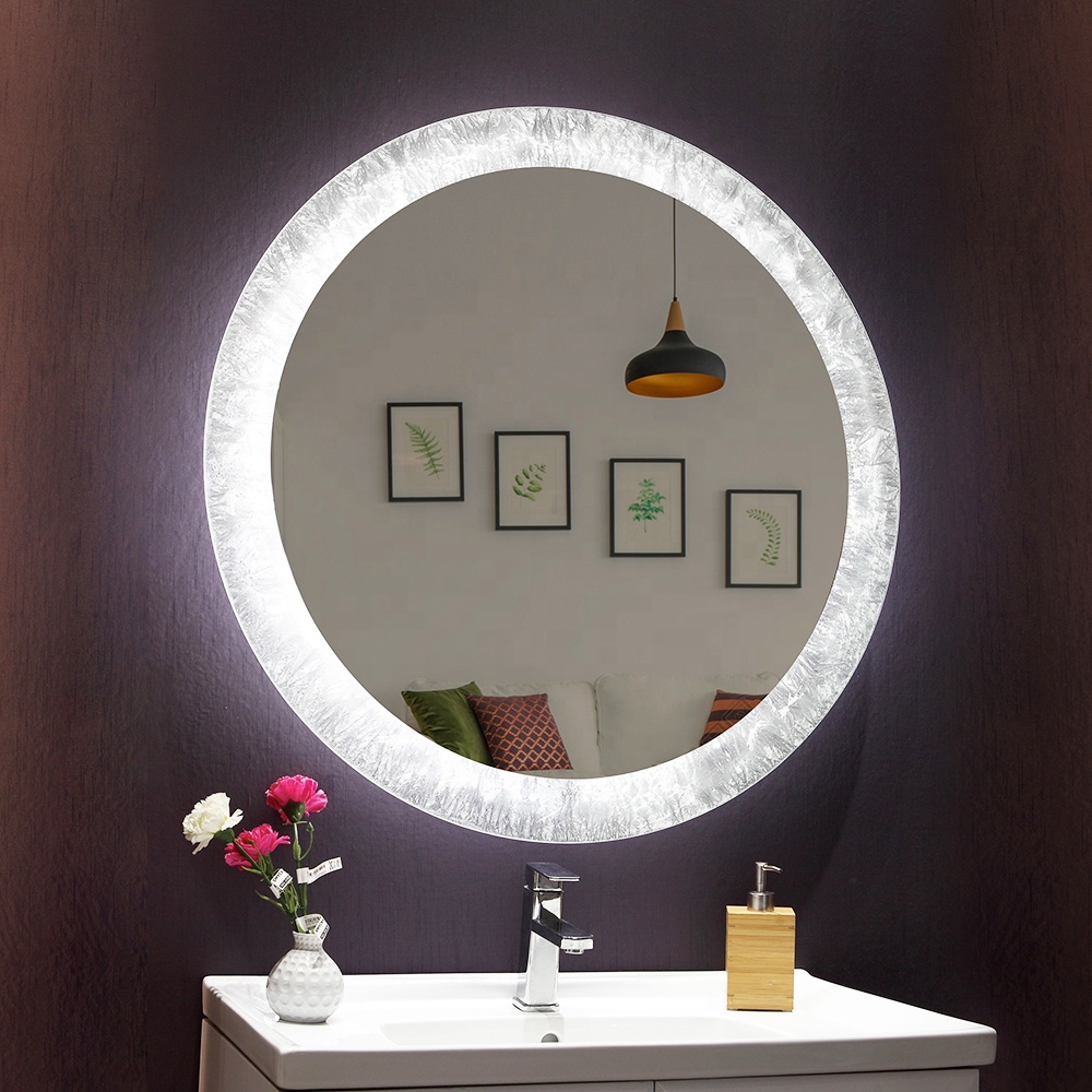 Wall Mounted Frameless Round Led Bathroom Mirror With Modern Design