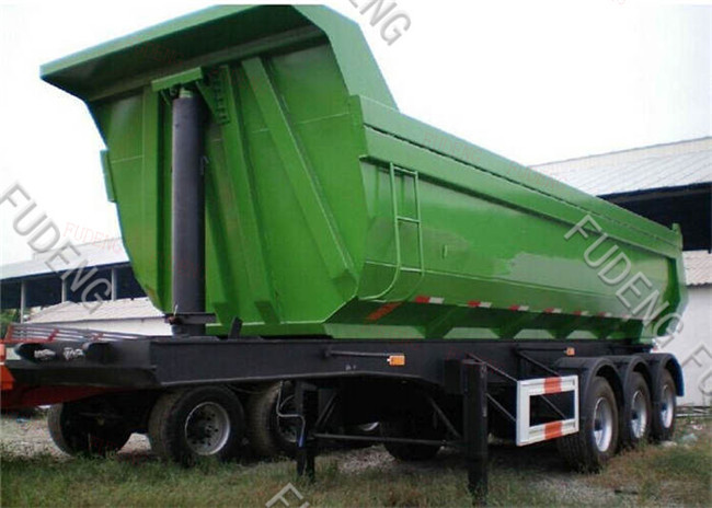 Steel Frame Tri Axle Dump Trailer / 25 Cubic Semi Trailer End Dump Truck