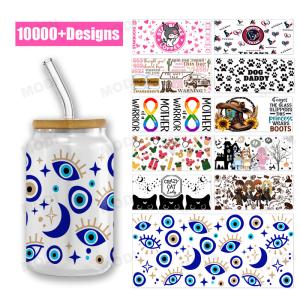 Quality New Design 16oz Cup Wraps Cup Glass Wraps Custom UV Logo Label Sticker For Cups Transfer Sticker wholesale
