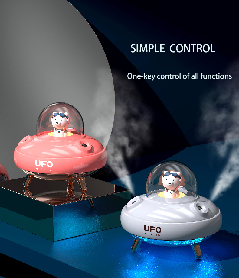 Wireless Rechargeable 400ml UFO Astronaut Humidifier USB 5V