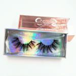Holographic Paper Flip Top Eyelash Magnetic Box With Ribbon Handle