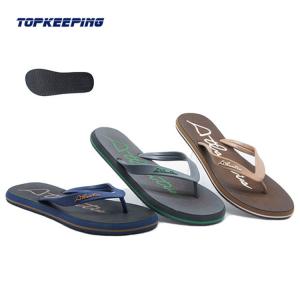 Quality Fashion Men Soft Rubber Slippers Compound Rubber EVA Sole Flip Flop Blank Grey Brown wholesale