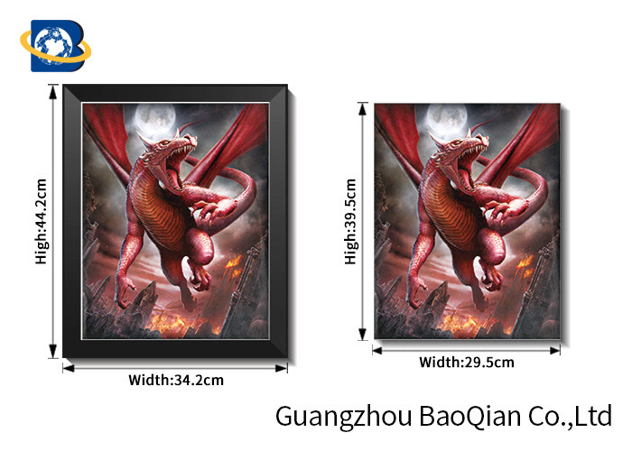 Framed Art Lenticular 3D Poster Angry Animal Changing Picture Home Decoration