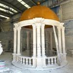 White Marble Wedding Gazebo Marble Bench Hand Carved Large Natural Stone Gazebo