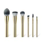 High Glossy Custom Makeup Brush Set Gold Metal Handle Vegan For Cosmetic