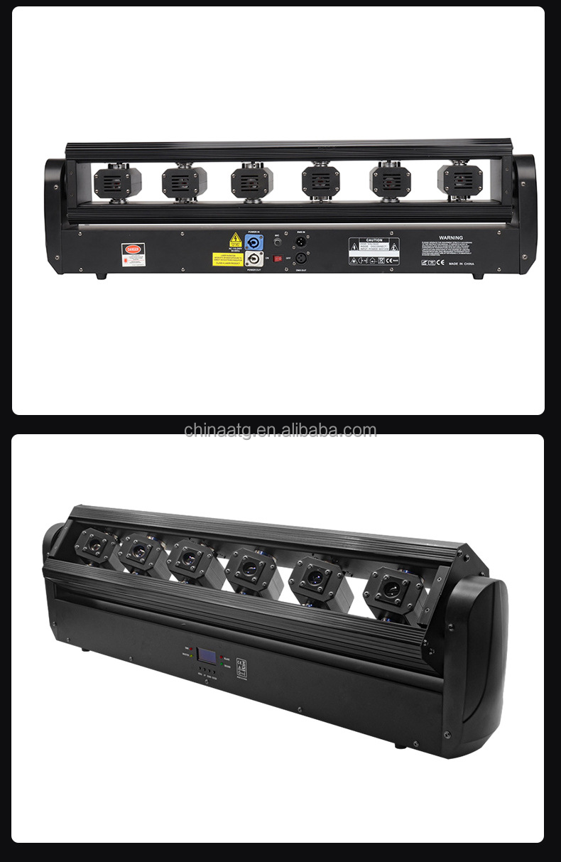 6 Eyes Moving Head LED Stage Lighting Bar Swing Rotating RGB