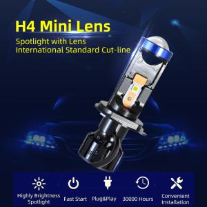Quality H4 Mini Lens Led Headlight Bulbs 45W Hi Low Beam Led Projector Headlights H4 Car Led Headlight wholesale