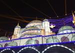Steel Frame Structure Fabric Chinese Lanterns Show Different Life Squares