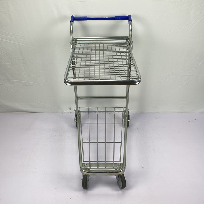 Multipurpose Handcart Heavy Duty Warehouse Trolley 2 Tier Trolley Foldable