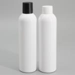 230ml White PET Round Spray Bottle Cylinder Plastic Screw Cap Bottle Clear