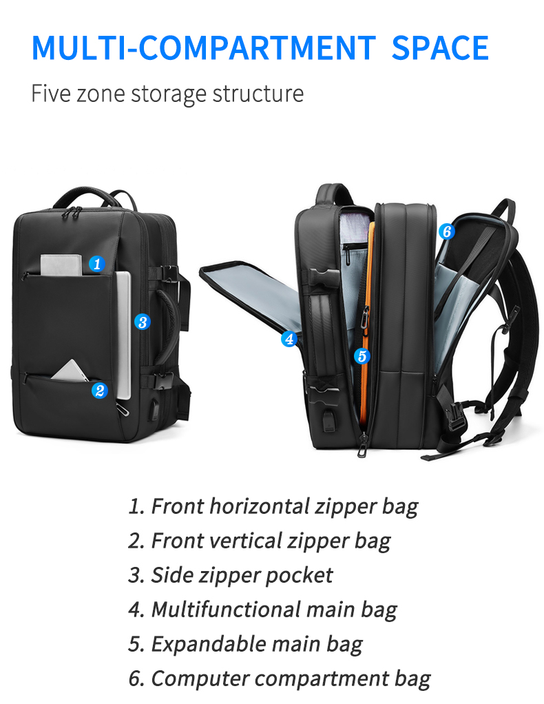 Multifunction Backpack For custom logo Travelling Bagpack USB Charging Mens Business Back Packs Laptop Travel Backpack Bag